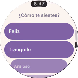 Selector de ánimo en Wear OS
