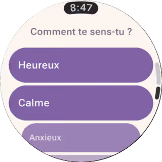 Sélecteur d'humeur sur Wear OS