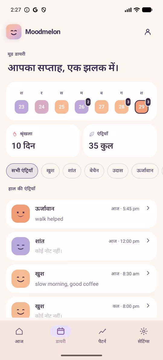 अंतर्दृष्टि स्क्रीन
