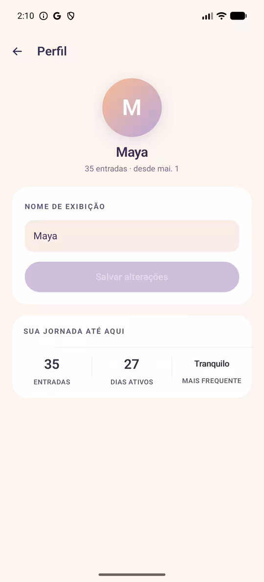 Configurações e privacidade