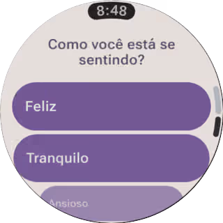 Seletor de humor no Wear OS